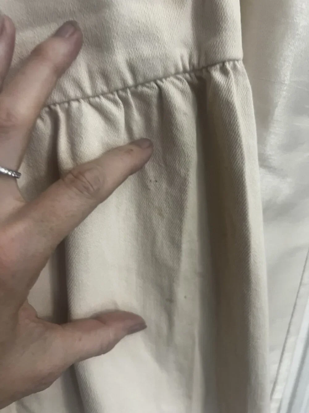 Free People Lotus Parachute Pants Almond Milk Boho Denim Pants Size 30.    H